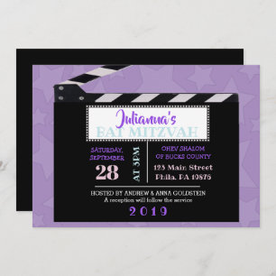 CLAPBOARD Bat Mitzvah Invitation