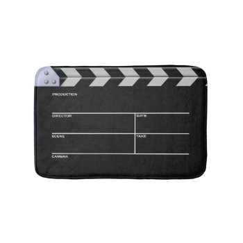 Clapboard Cinema For Action Bathroom Mat by jeanlucb at Zazzle