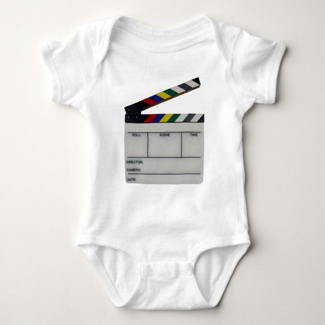 Clapboard movie filmmaker slate baby bodysuit (Front)