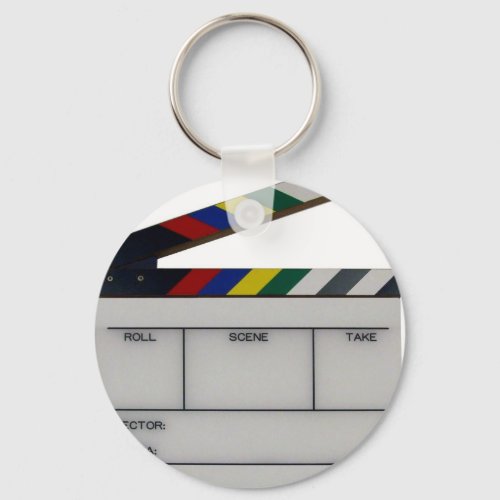 Clapboard movie filmmaker slate keychain