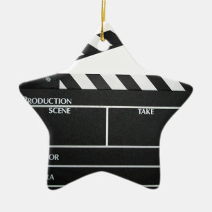 Clapboard movie slate clapper film ceramic ornament