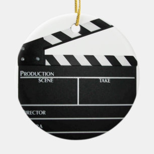 Clapboard movie slate clapper film ceramic ornament