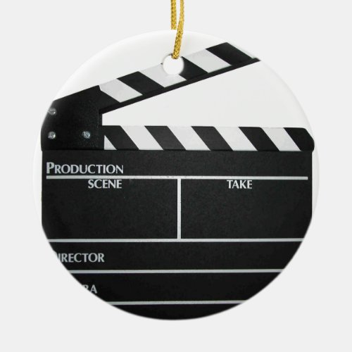 Clapboard movie slate clapper film ceramic ornament