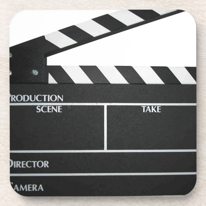 Clapboard movie slate clapper film drink coasters