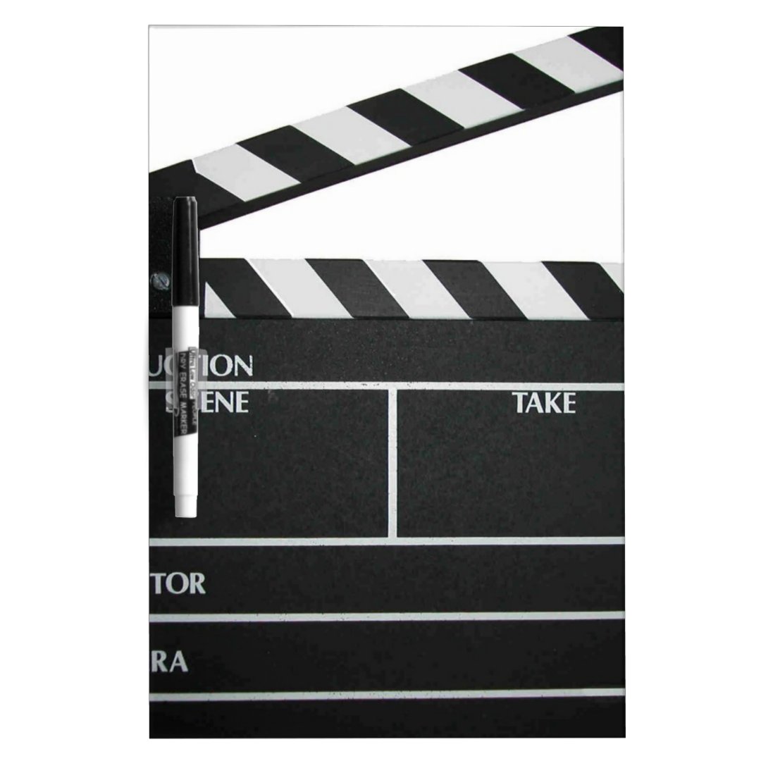 Clapboard movie slate clapper film Dry-Erase board | Zazzle
