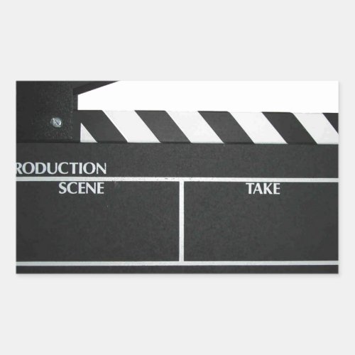 Clapboard movie slate clapper film rectangular sticker