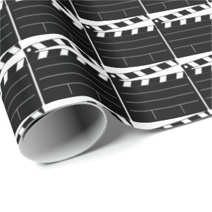 Clapboard pattern movie wrapping paper