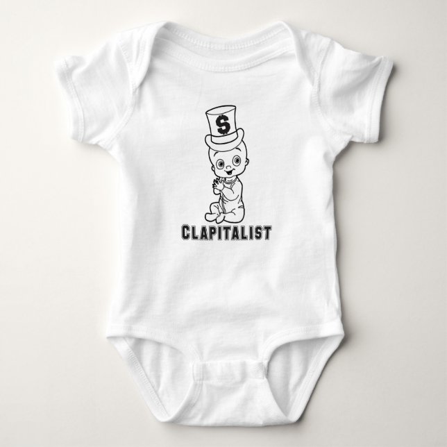 Clapitalist Baby Bodysuit (Front)