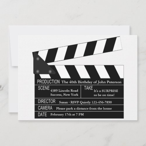 Clapper Board Invitation