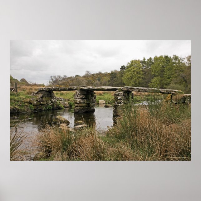 Clapper Bridge In Dartmoor National Park Poster (Front)