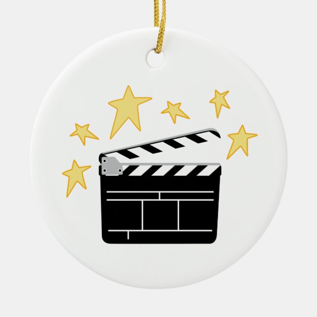 Clapperboard Ceramic Ornament (Front)