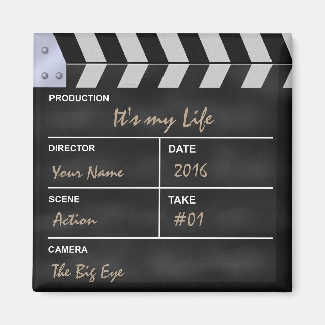 Clapperboard cinema "It's my Life" Magnet (Front)