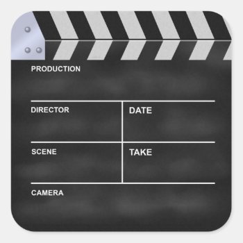 Clapperboard Cinema "it's My Life" Square Sticker by jeanlucb at Zazzle