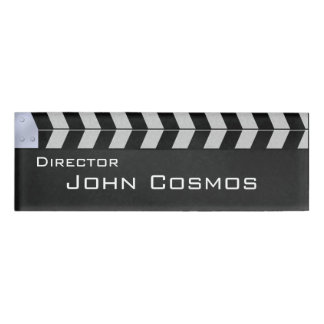 Clapperboard cinema name tag