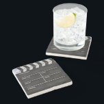 Clapperboard cinema stone coaster<br><div class="desc">In the middle of the action.</div>