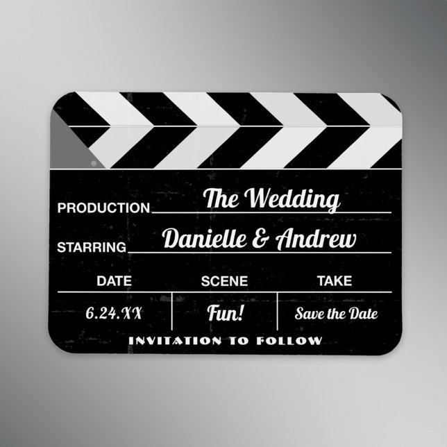 Clapperboard Cinema Wedding Save the Date Magnet (Creator Uploaded)
