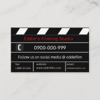 Clapperboard Film & Video Movie Slate Business Card