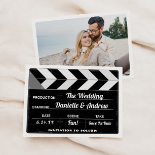 Clapperboard Photo Cinema Wedding Save The Date