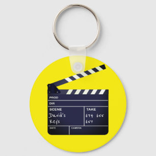 Clapperboard with name Cinema Lover's Keychain