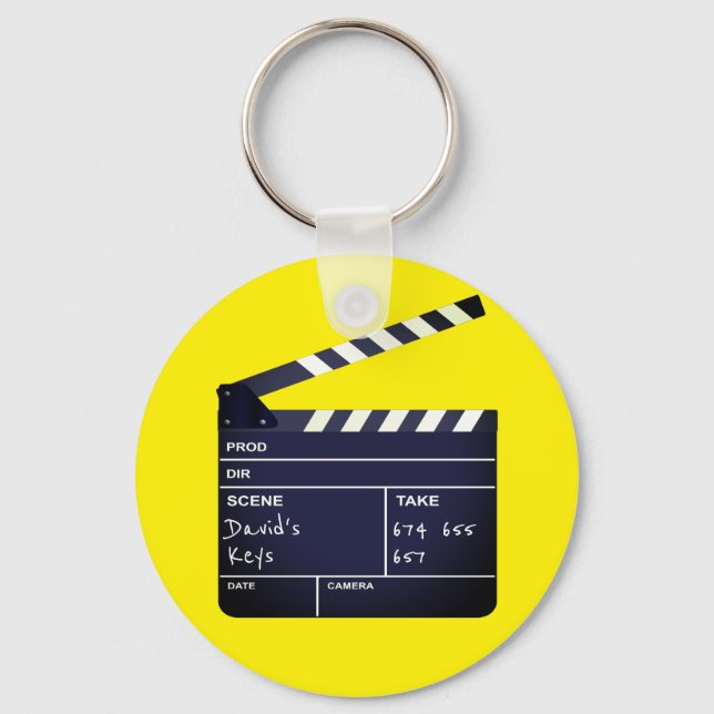 Clapperboard with name Cinema Lover's Keychain (Front)