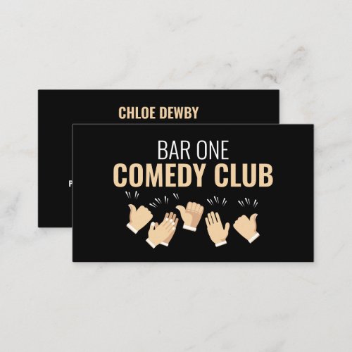 Clapping Hands Comedian Comedy Club Business Card