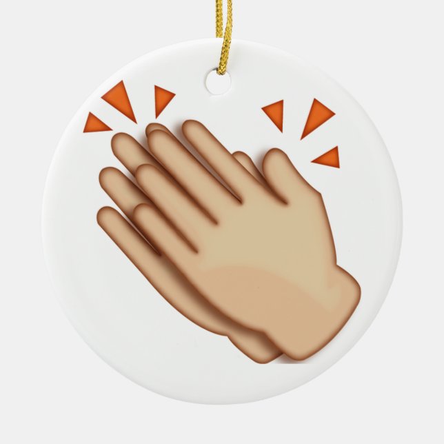 Clapping Hands - Emoji Ceramic Ornament (Front)