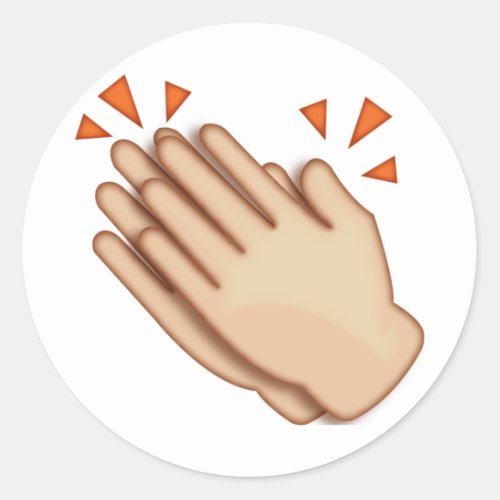 Clapping Hands _ Emoji Classic Round Sticker