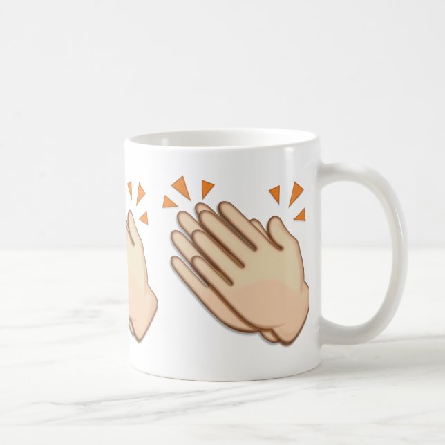 Clapping Hands Sign Emoji Coffee Mug (Right)