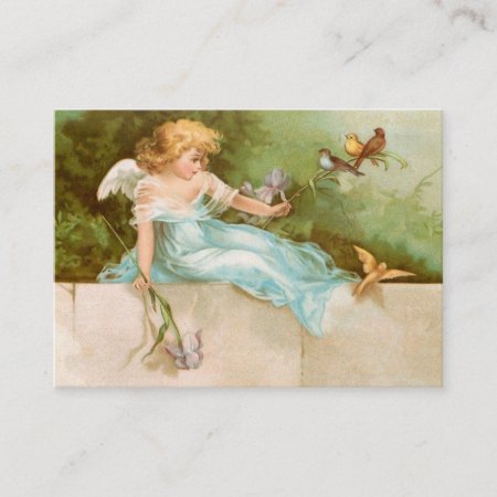 Clapsaddle: Angel Playing With Birds Business Card