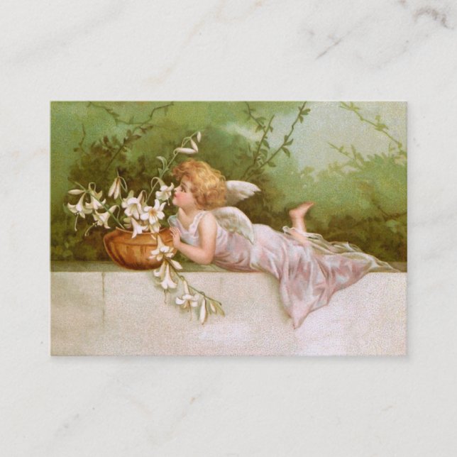 Clapsaddle: Angel with Lilies Business Card (Front)