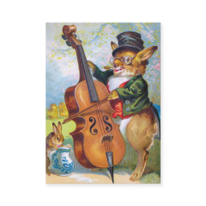 Clapsaddle: Bunny with Cello Business Card