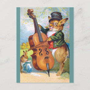 Clapsaddle: Bunny with Cello Postcard