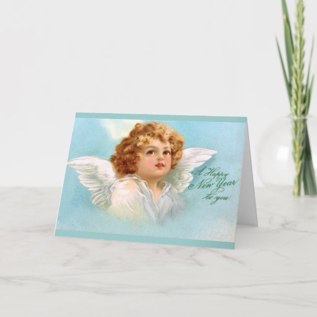 Clapsaddle: Charming New Year Angel Holiday Card (Front)