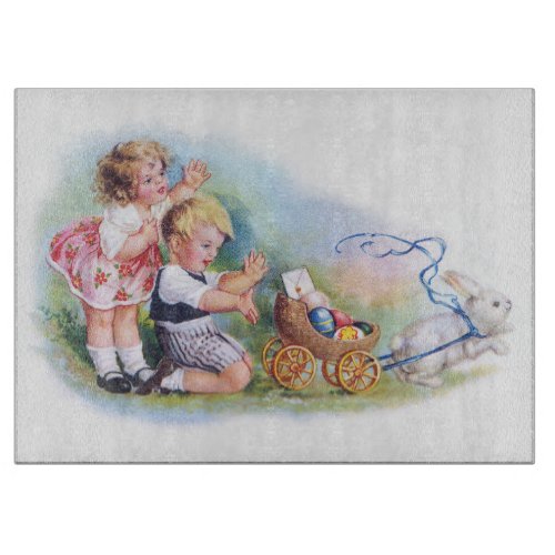 Clapsaddle Children Playing with Bunny Cutting Board