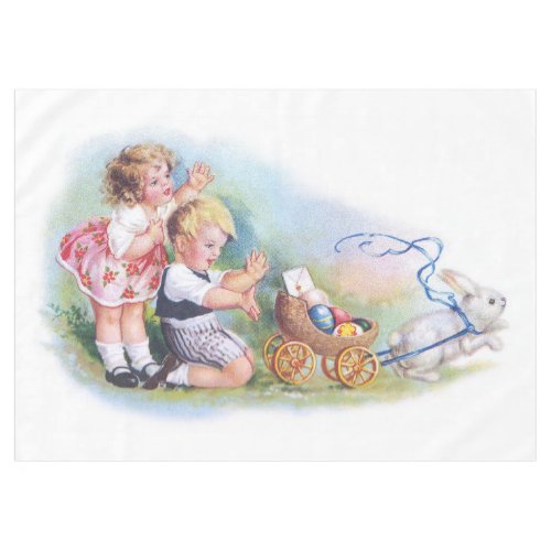 Clapsaddle Children Playing with Bunny Tablecloth