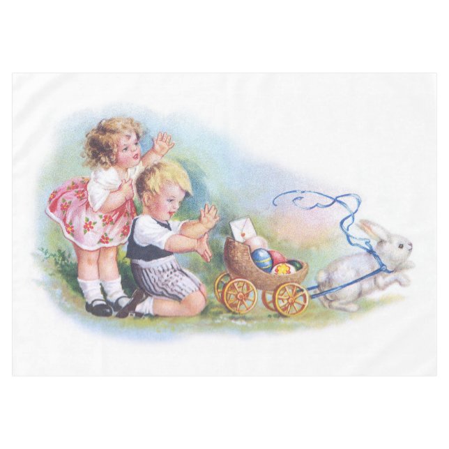 Clapsaddle: Children Playing with Bunny Tablecloth (Front (Horizontal))