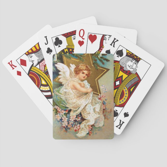 Clapsaddle: Christmas Angel Poker Cards (Back)
