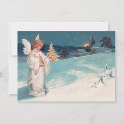 Clapsaddle Christmas Angel with Bell Holiday Card