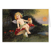 Clapsaddle: Little Cherub on Mushroom (Front Horizontal)