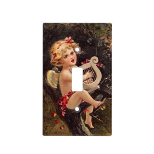Clapsaddle: Little Cherub with Harp Light Switch Cover