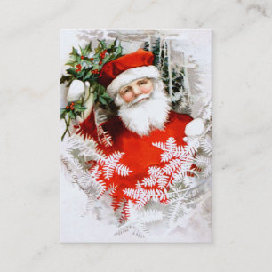 Clapsaddle: Santa Claus with Holly Business Card