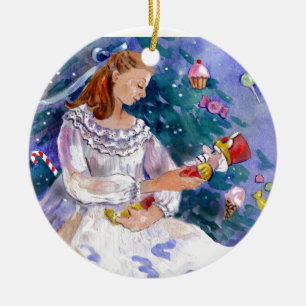 Clara and the Nutcracker Ceramic Ornament