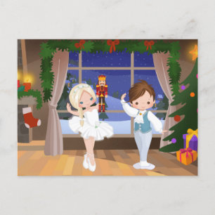 Clara and the Nutcracker the Stahlbaum House Holiday Postcard