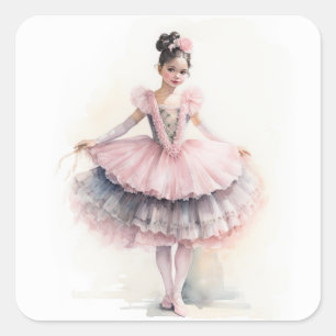Clara (Black Hair) from The Nutcracker Ballet Square Sticker