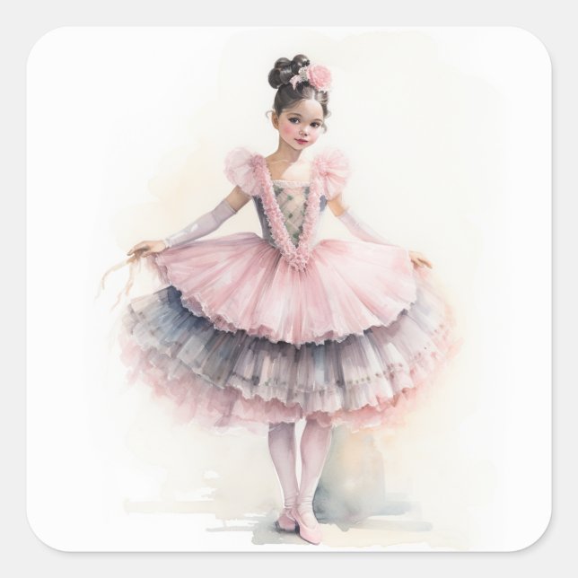 Clara (Black Hair) from The Nutcracker Ballet Square Sticker (Front)