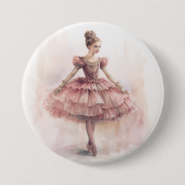 Clara (Blonde Hair) from The Nutcracker Ballet Button (Front)