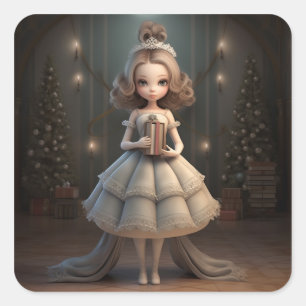 Clara from The Nutcracker Ballet Square Sticker