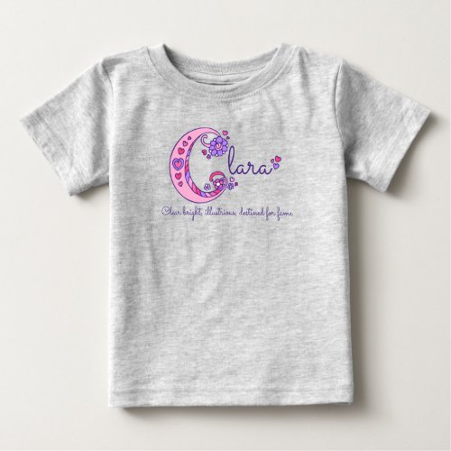 Clara girls C name meaning monogram shirt