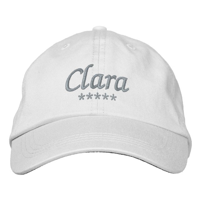 Clara Name Embroidered Baseball Cap (Front)