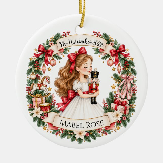 Clara Nutcracker Ornament | Personalized Ballet  (Front)